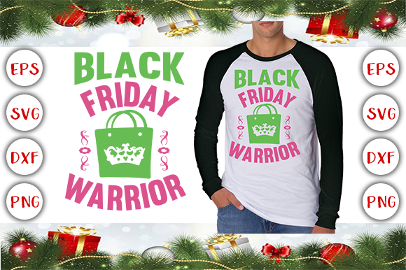 Black Friday Warrior T-Shirt Design for Graphics
