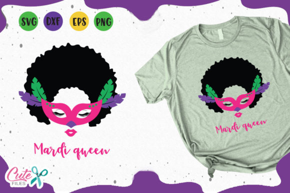 Branding with Mardi Gras Queen: A Vibrant T-Shirt Design