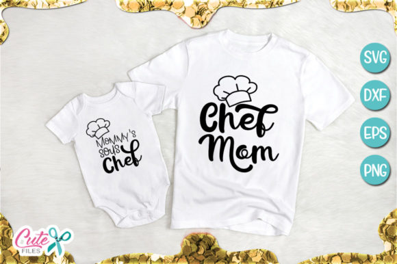 Chef Mom and Sous Chef Baby Svg for T-Shirt Designs
