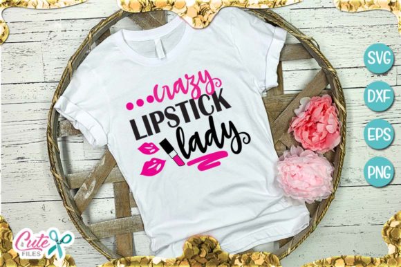 Crazy Lipstick Lady: A Fun and Bold T-Shirt Design Graphics