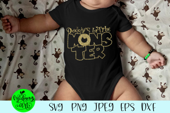 Daddys Little Monster: A Charming T-Shirt Design Graphic