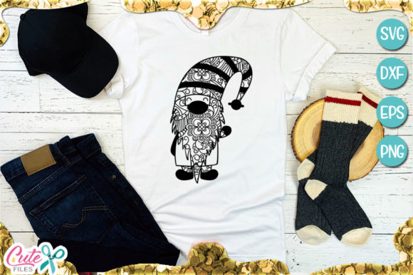 Gnome Mandala Zentangle: A Versatile Graphics Asset for T-Shirt Designs