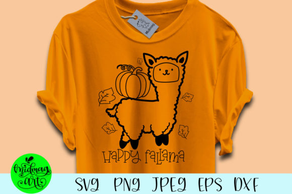 Happy Fallama: A Charming T-Shirt Design for Seasonal Graphics