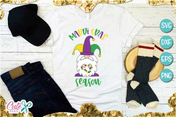 Mardi Gras Season Gnome: A Festive Touch for T-Shirt Designs and Graphics