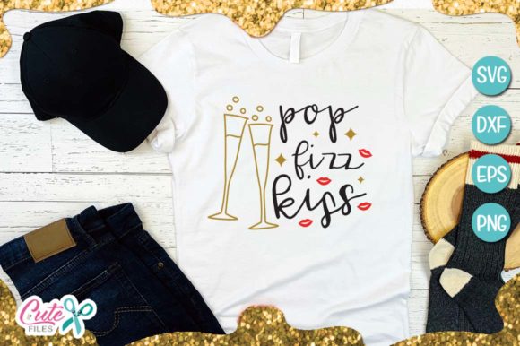 Pop Fizz Kiss, New Year: A Sparkling Addition to T-Shirt Designs